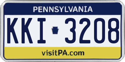 PA license plate KKI3208