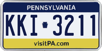 PA license plate KKI3211