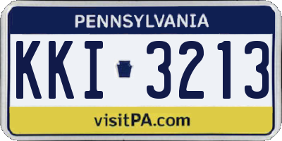 PA license plate KKI3213