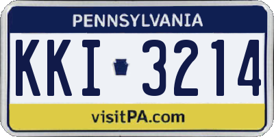 PA license plate KKI3214