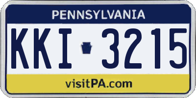PA license plate KKI3215