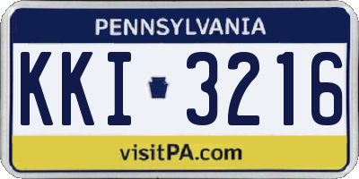 PA license plate KKI3216