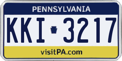 PA license plate KKI3217