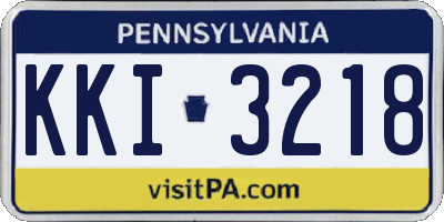 PA license plate KKI3218