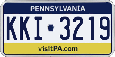PA license plate KKI3219