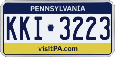 PA license plate KKI3223