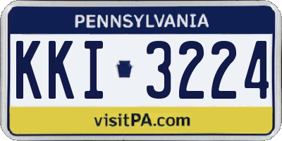 PA license plate KKI3224