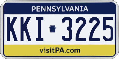 PA license plate KKI3225