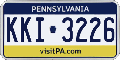PA license plate KKI3226