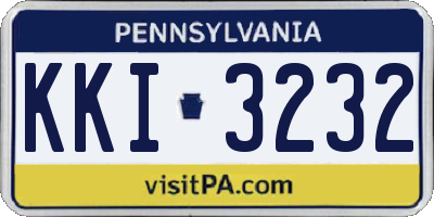 PA license plate KKI3232
