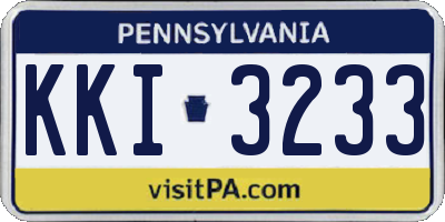 PA license plate KKI3233