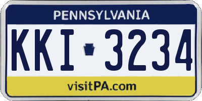 PA license plate KKI3234