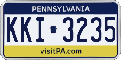 PA license plate KKI3235