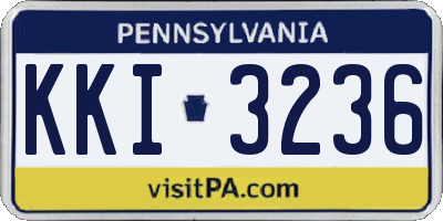 PA license plate KKI3236