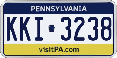 PA license plate KKI3238