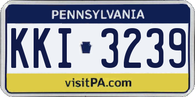PA license plate KKI3239