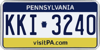 PA license plate KKI3240