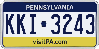 PA license plate KKI3243