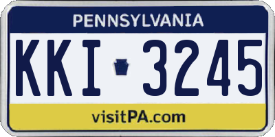 PA license plate KKI3245