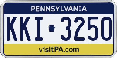 PA license plate KKI3250