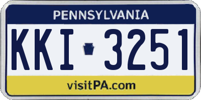 PA license plate KKI3251