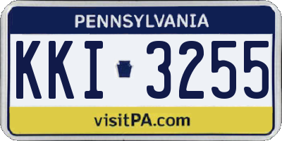 PA license plate KKI3255