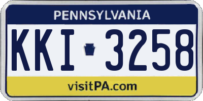 PA license plate KKI3258