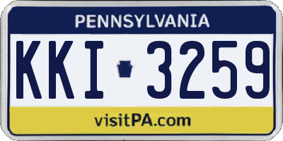 PA license plate KKI3259