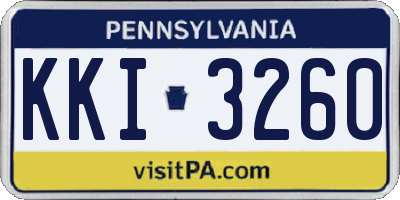 PA license plate KKI3260