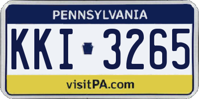 PA license plate KKI3265