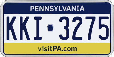 PA license plate KKI3275