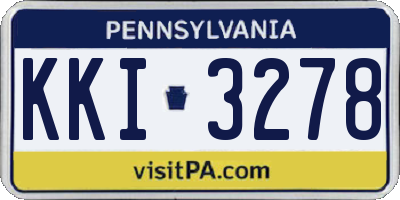 PA license plate KKI3278
