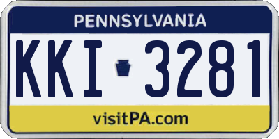 PA license plate KKI3281
