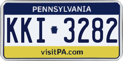 PA license plate KKI3282