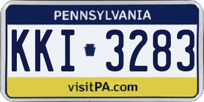 PA license plate KKI3283