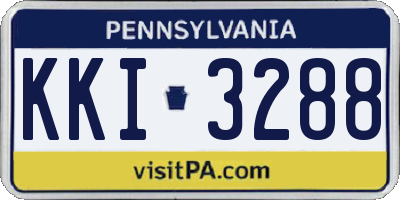 PA license plate KKI3288