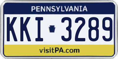 PA license plate KKI3289