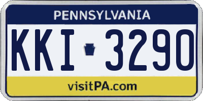 PA license plate KKI3290