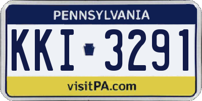 PA license plate KKI3291