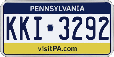 PA license plate KKI3292