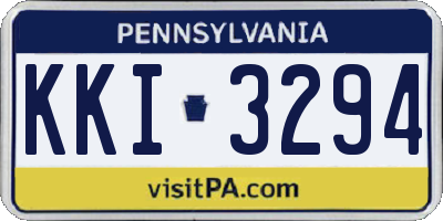 PA license plate KKI3294