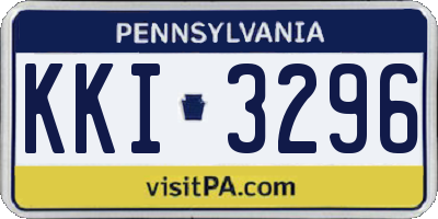 PA license plate KKI3296