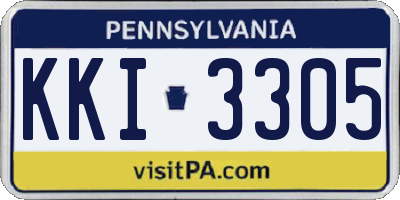 PA license plate KKI3305