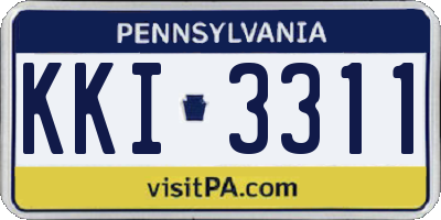 PA license plate KKI3311
