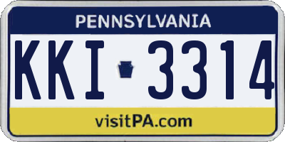 PA license plate KKI3314