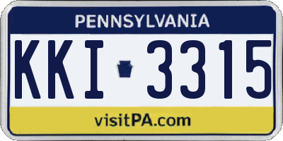 PA license plate KKI3315