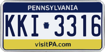 PA license plate KKI3316