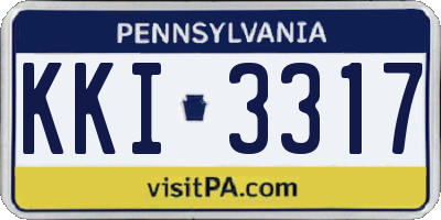PA license plate KKI3317