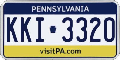 PA license plate KKI3320