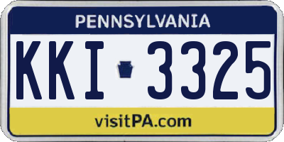 PA license plate KKI3325